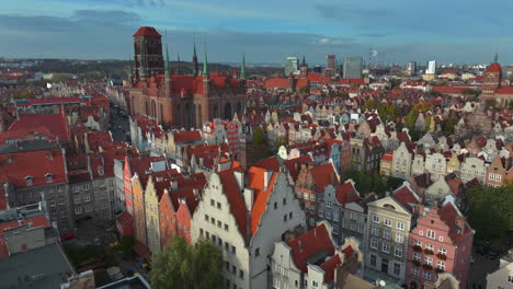 Aerial-view-of-old-town,-tenements-and-St