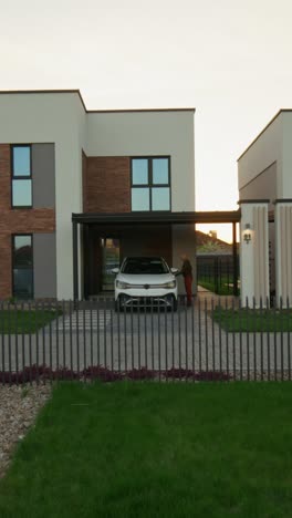 modern house with carport