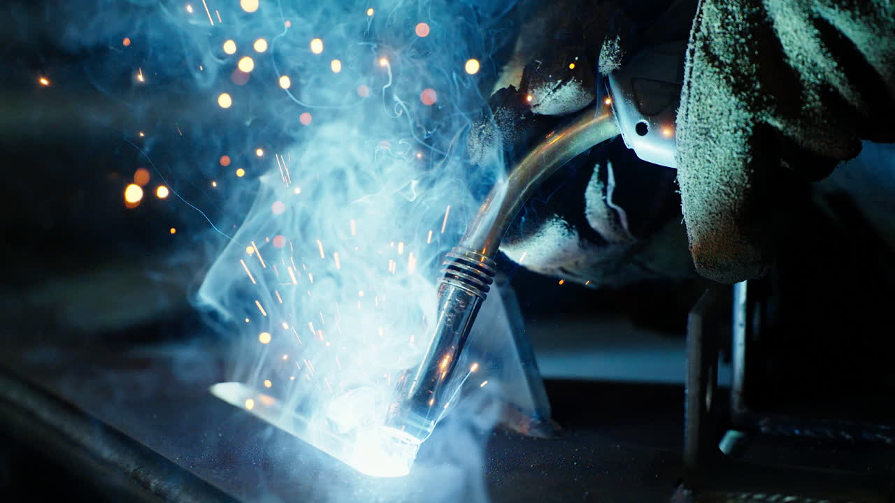 processo di saldatura in corso