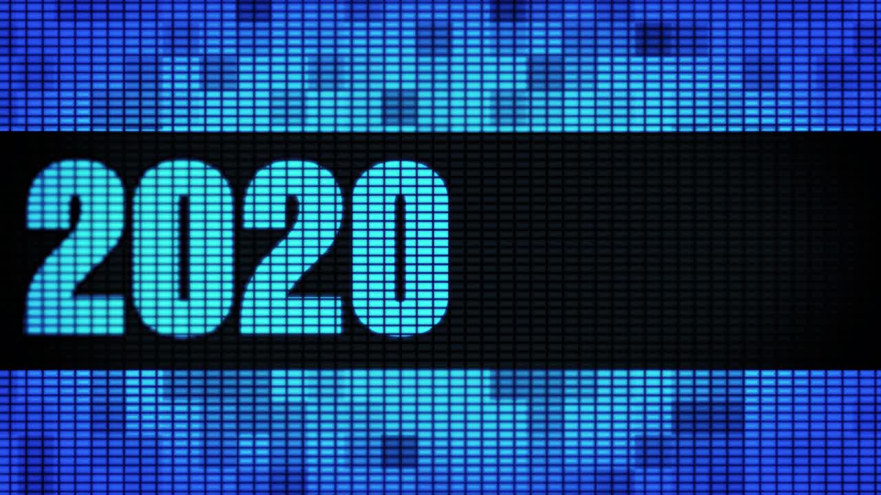 Display digitale che mostra il 2020