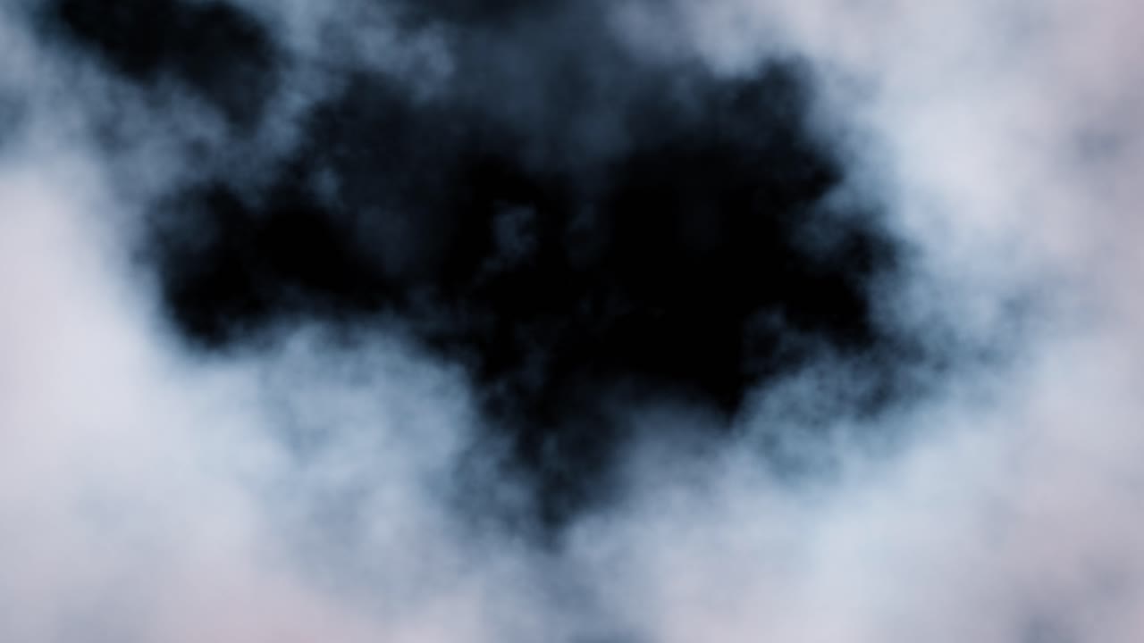 Fumo scuro astratto e nuvole che turbinano in un loop continuo