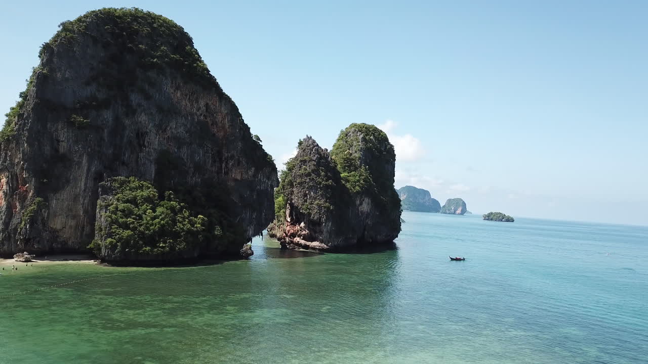 Cinematic Aerial View on Exotic Tropical Paradise Scenery of Thailand
