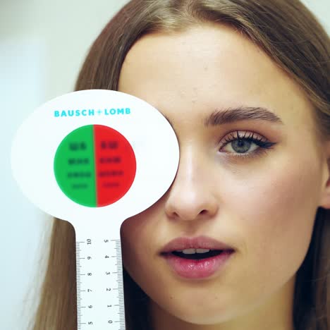 woman having eye exam