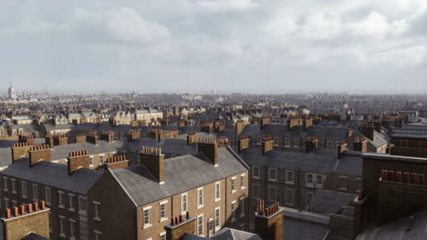 panoramic city view of rooftops and traditional buildings