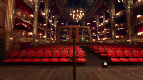 empty stage in a grand opera house