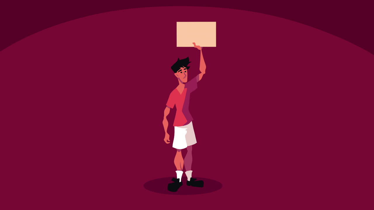 man protesting character democracy animation