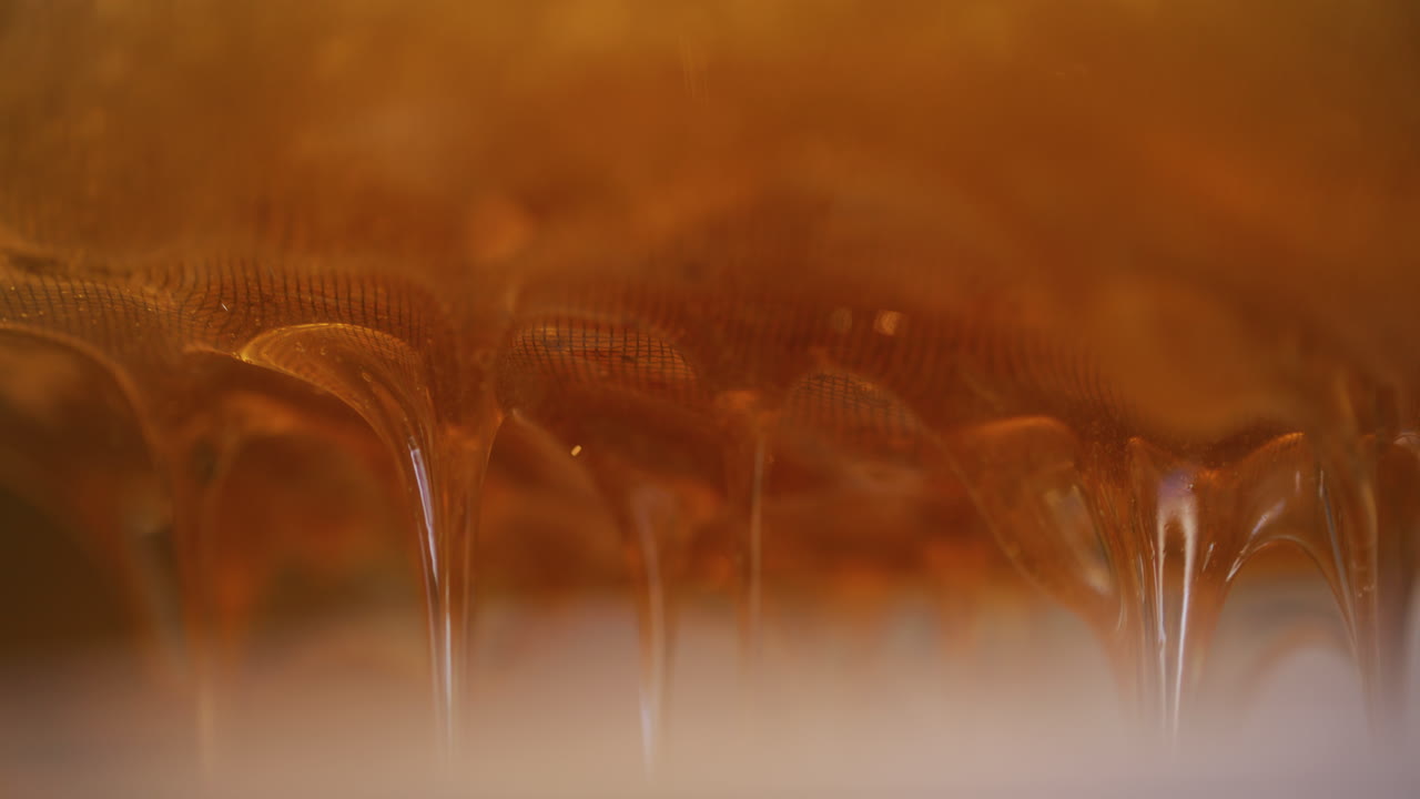 Straining Thick Golden Honey