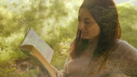 Mujer-Leyendo-En-Un-Banco-Del-Parque