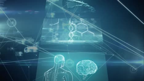 red de conexiones contra el procesamiento de datos médicos
