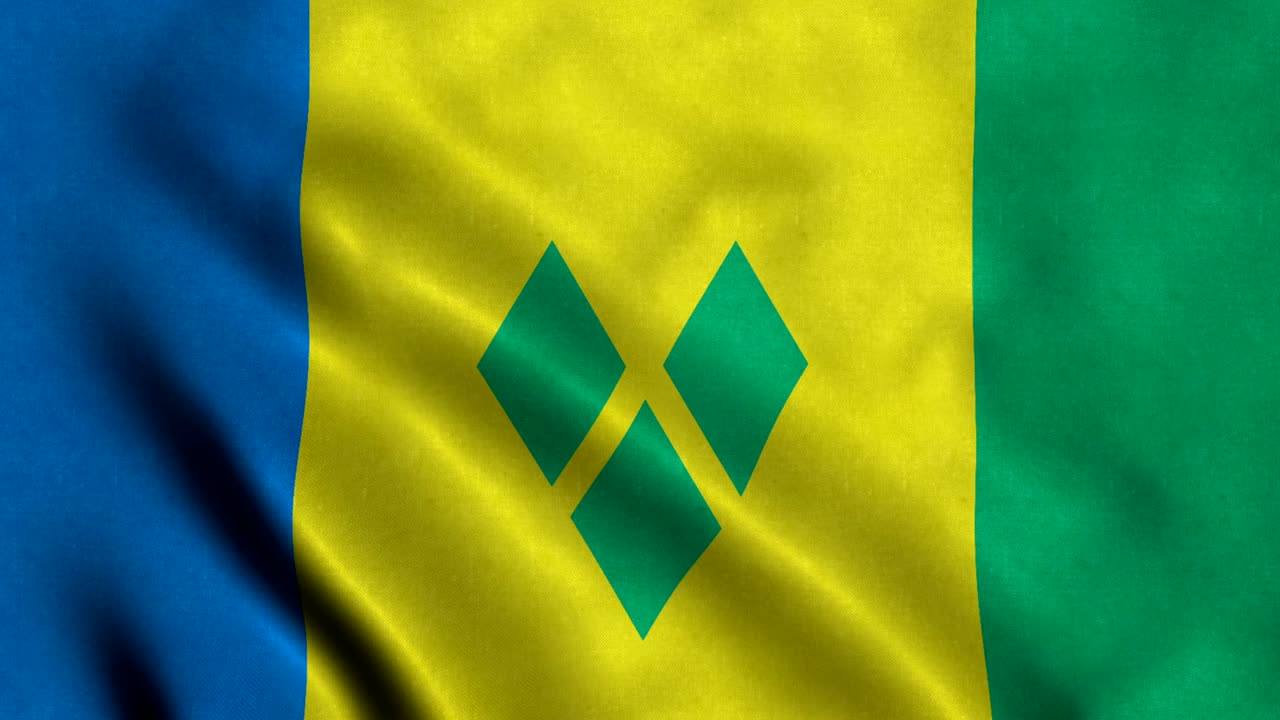 Bandiera di Saint Vincent e Grenadine in 4K, in loop continuo e senza interruzioni