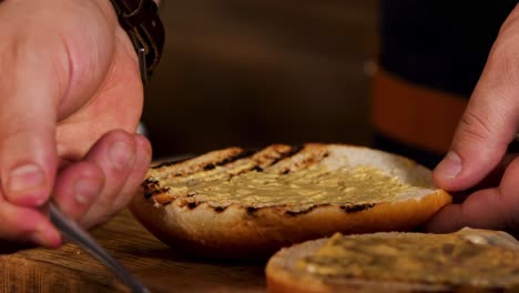 preparing a delicious burger