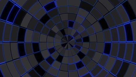 contrasting black and blue spiral pattern creates maze-like design