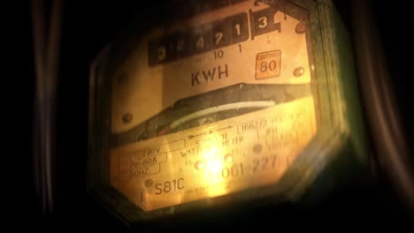 vintage electricity meter showing energy use, utility bill, energy consumption