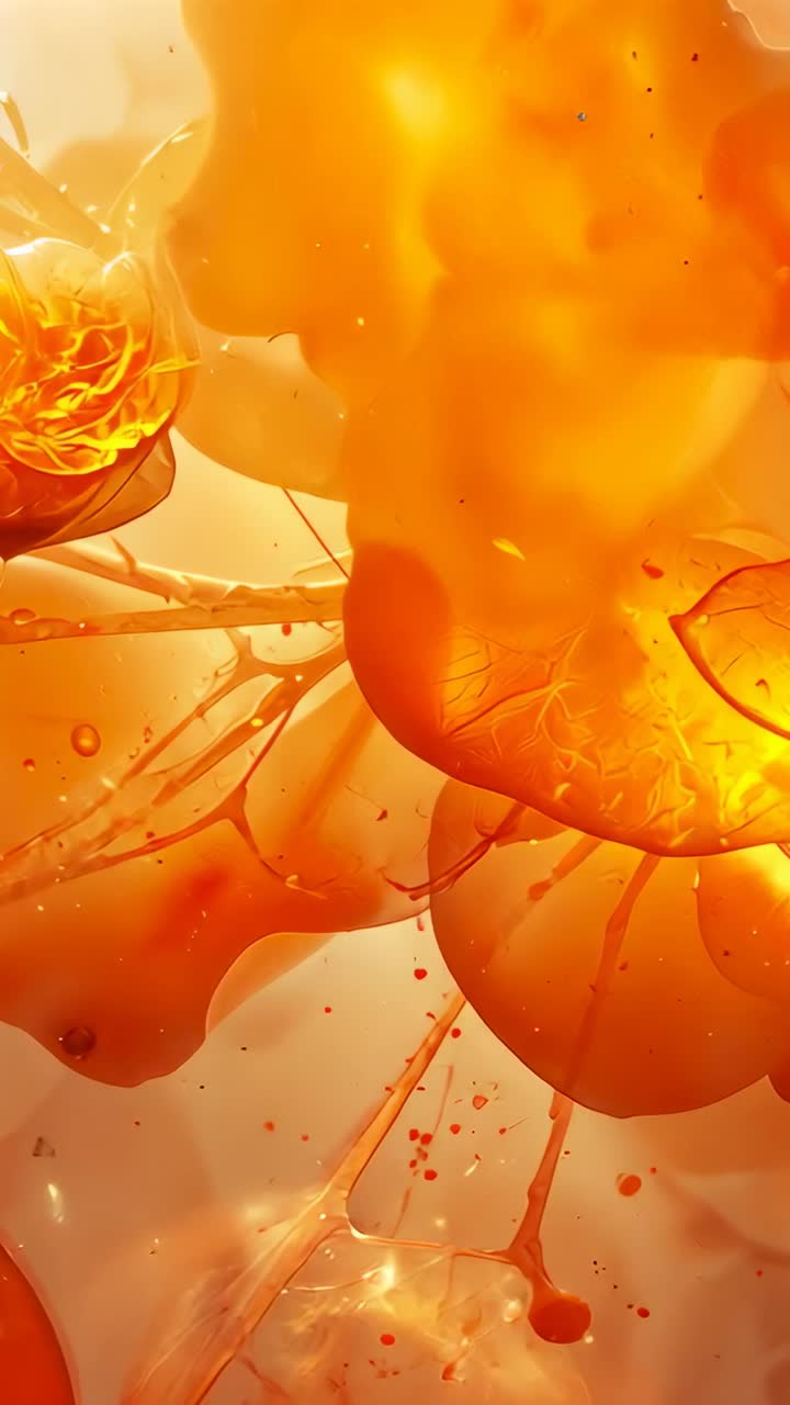 Vertical video: Reacting to warm light amber globes stretching threads in macro setup forming beads