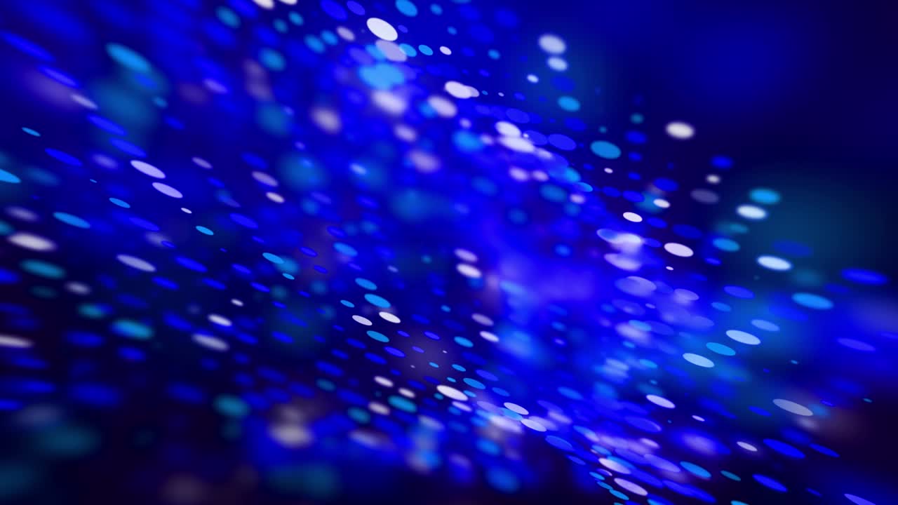 추상적인 빛나는 반이는 점 원형 바탕 어두운 파란색