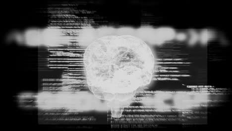 gráfico de cerebro giratorio con animación de interfaz