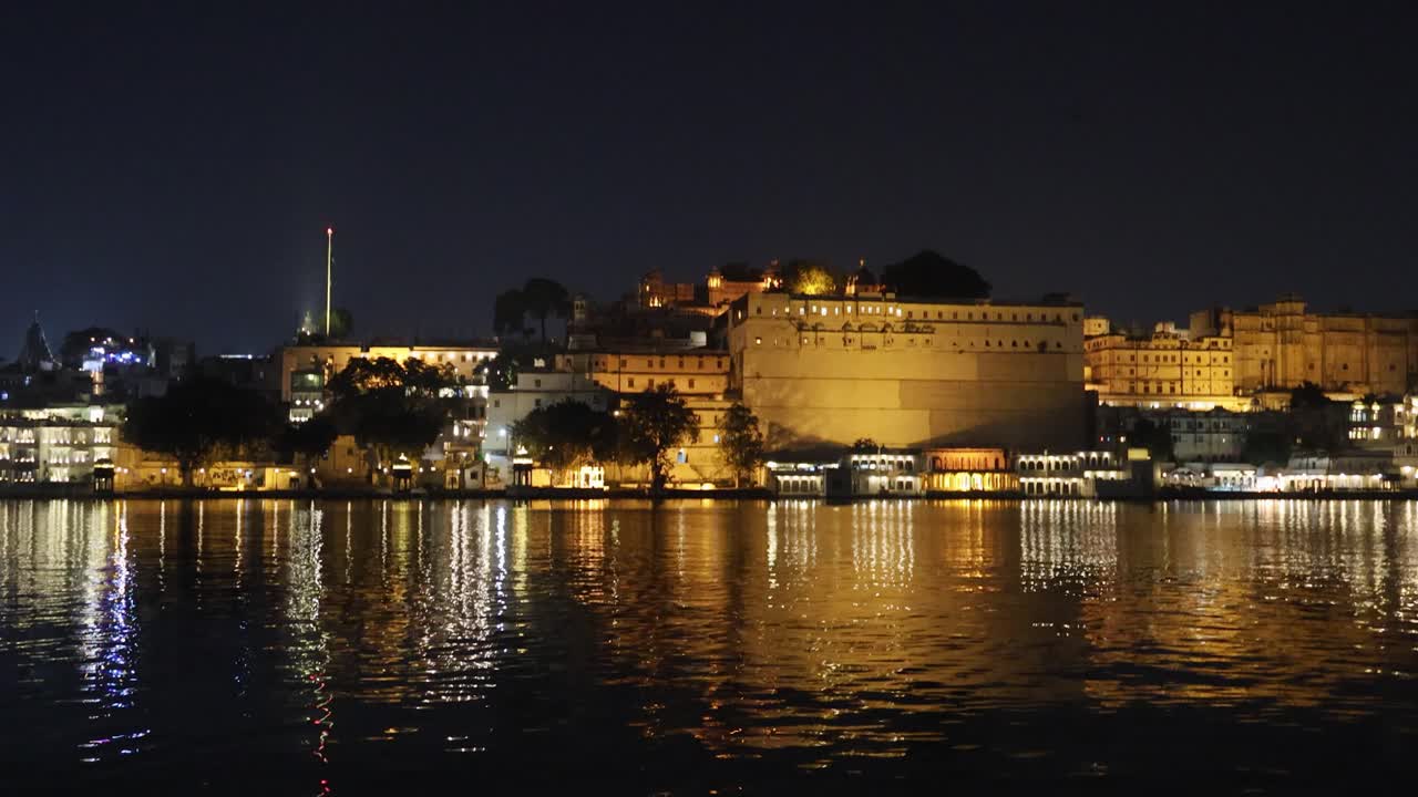 Night View of Lake City with Dramatic Lighting from Unique Perspective video is taken at Udaipur rajasthan india.