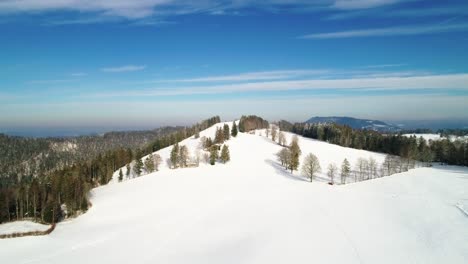 winter landscape sunny day drone