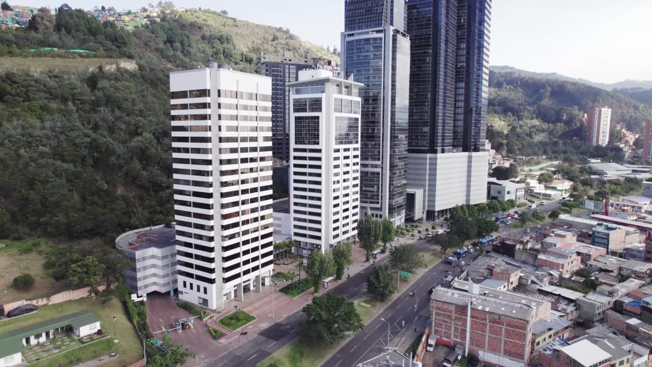 Aerial View of Skyscrapers and Cityscape in Medellin, Colombia
