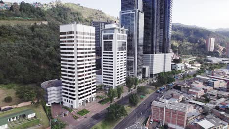 aerial view of skyscrapers and cityscape in medellin, colombia