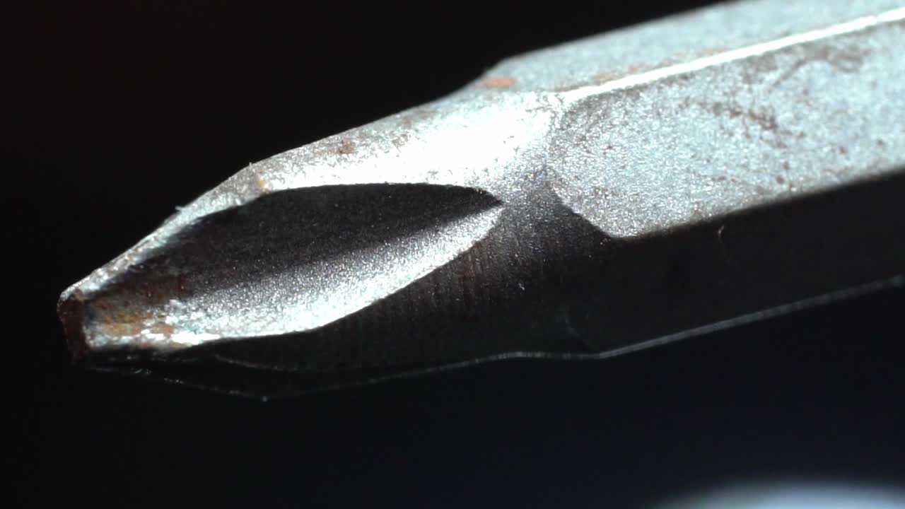 Close-up of worn screwdriver, tool maintenance and hard work concept