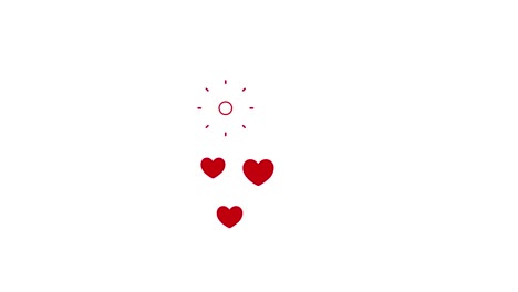 ama con los corazones en un estilo plano.