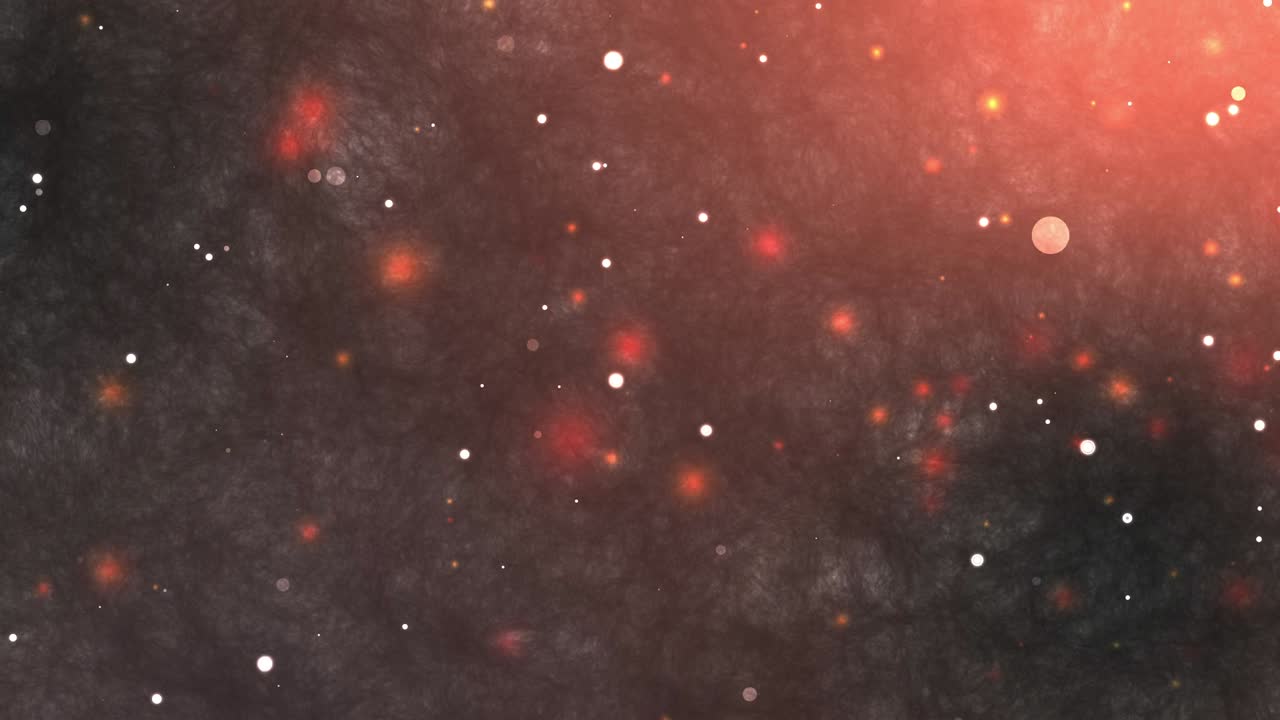 movimiento de partículas de fondo. partículas del universo polvo con estrellas en fondo de movimiento negro. movimiento abstracto de partículas, bucle sin costuras, fondo abstracto con partículas brillantes bokeh.
