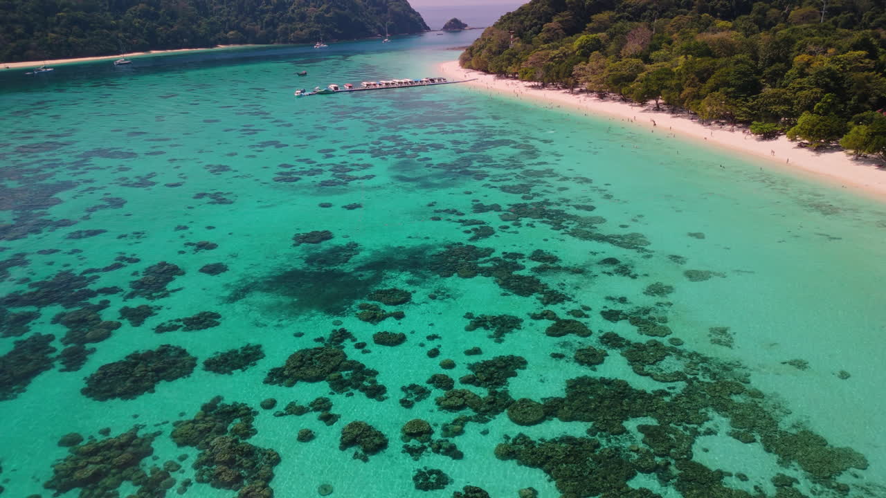 Tropical Island Beach with Coral Reefs