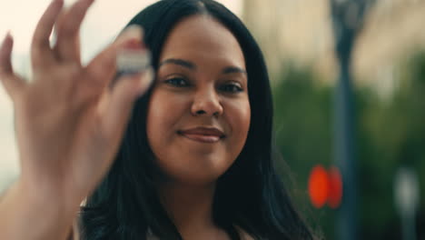 woman promoting voting