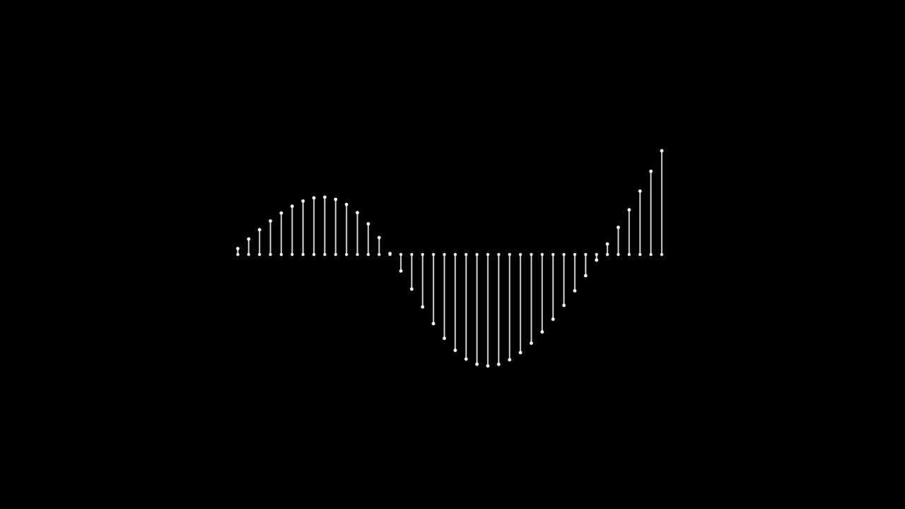 Oscillating Sine Wave frequency signal Graph with undulating Motion Overlay