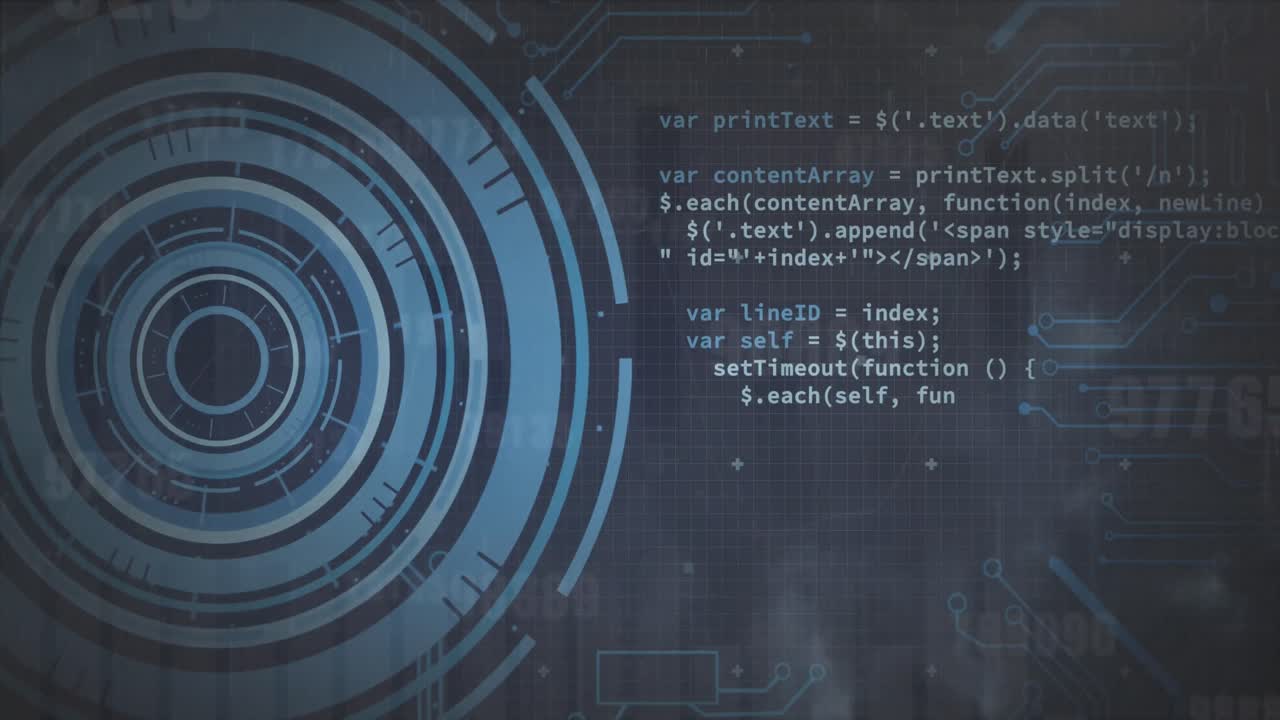 animación de números, procesamiento de datos a través del escaneo de alcance