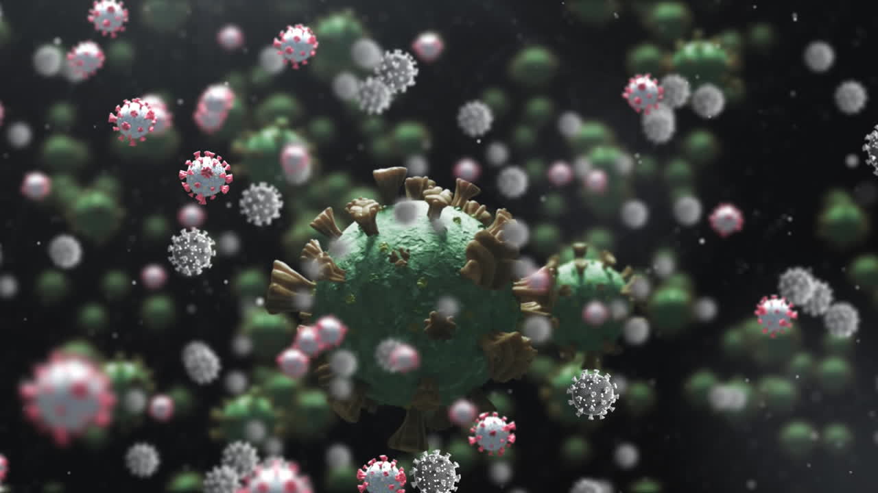 animación de las células del virus sobre las manchas