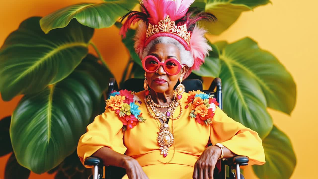 Stylish Senior Woman in a Wheelchair