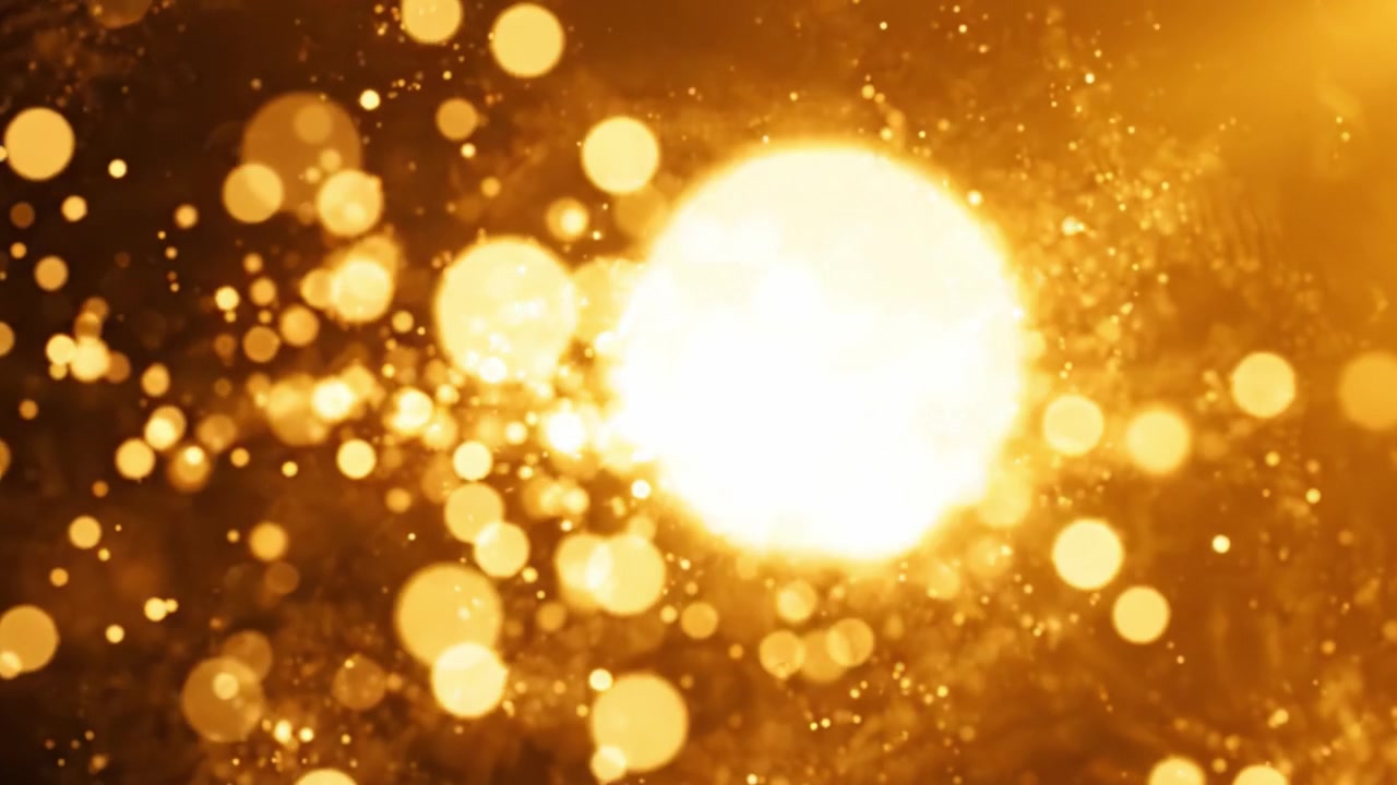 Scintillii dorati accattivanti: uno scintillante spettacolo di luce e texture che crea un'atmosfera incantevole in uno sfondo astratto vivido.