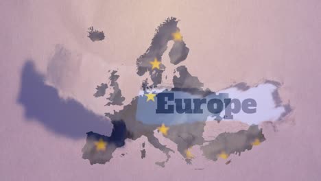 texto de europa contra estrellas amarillas dentro del mapa de europa