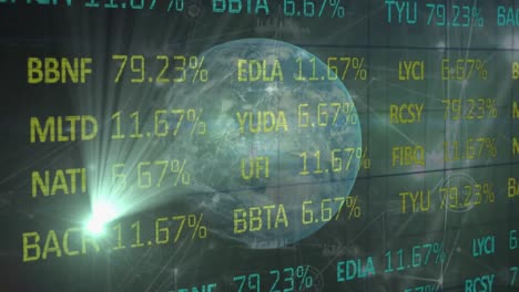 animación del procesamiento de datos en todo el mundo