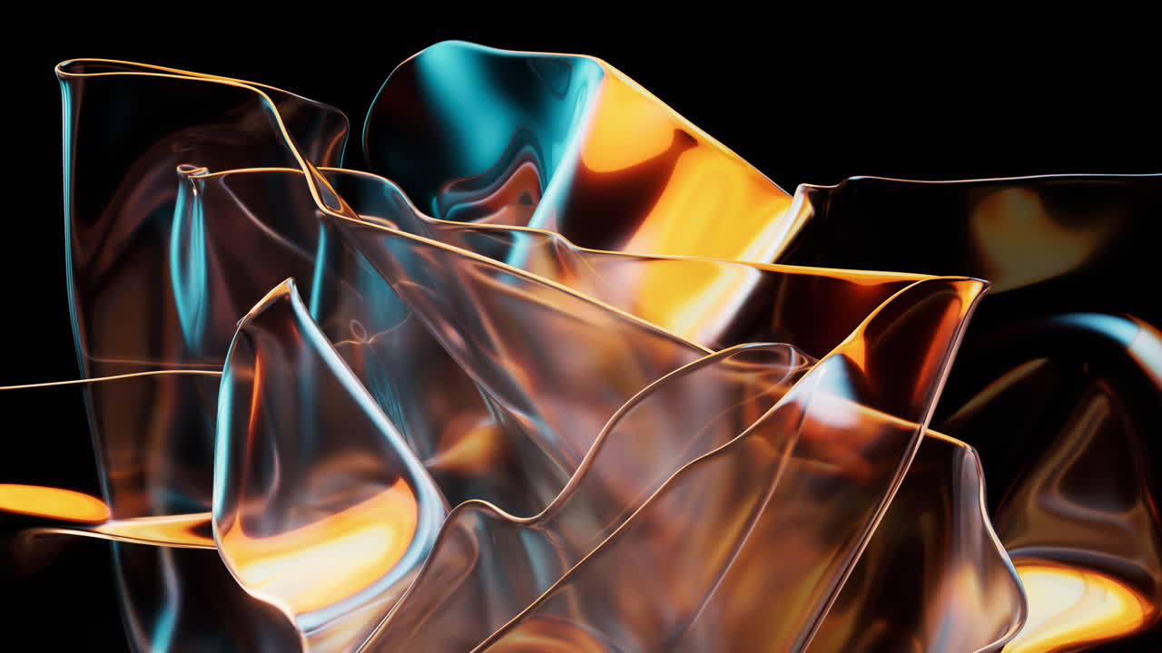 Flowing transparent multilayer cloth background, 3d rendering