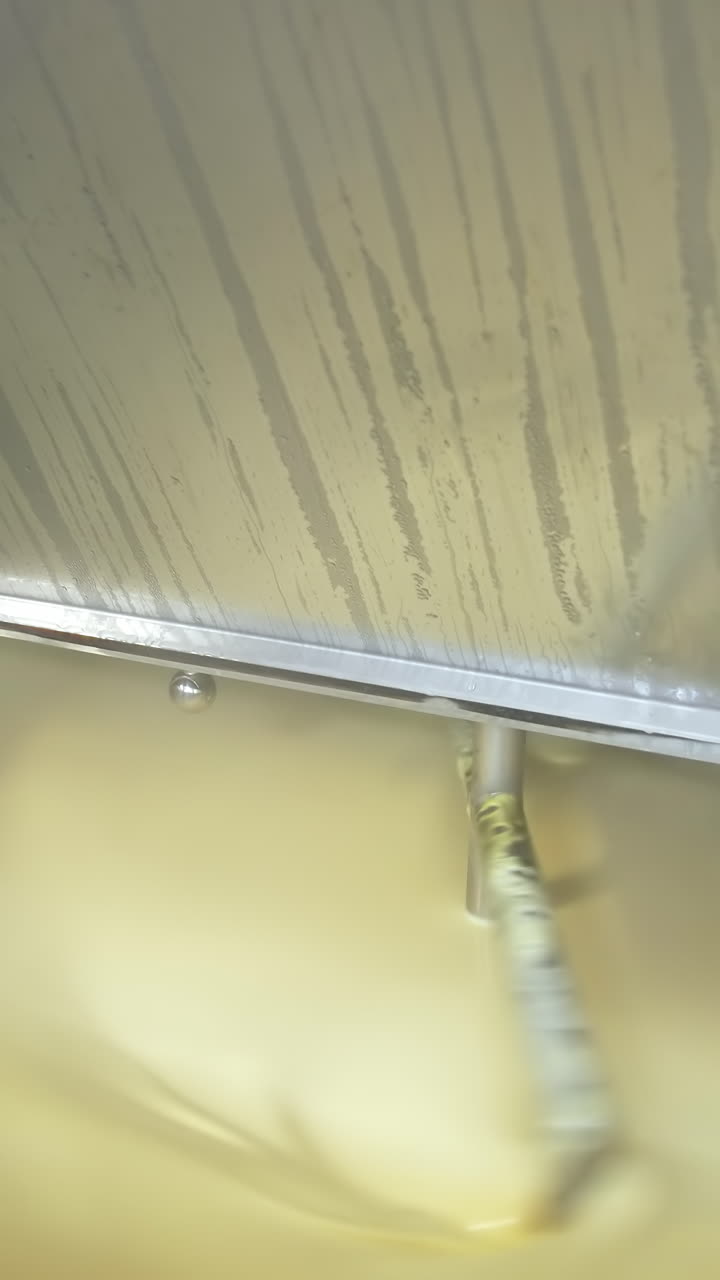 Production of butter at dairy plant. Butter production at dairy food industrial line Vertical video