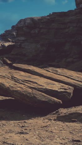 a close-up of a rock formation in a desert landscape