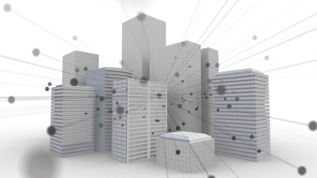 Network of connecting points against multiple buildings model