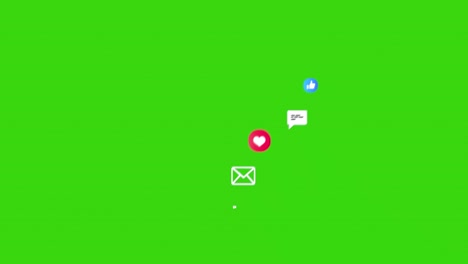 motion graphics emojis showing multiple social media notifications liking and reacting to online content shot against green screen 5