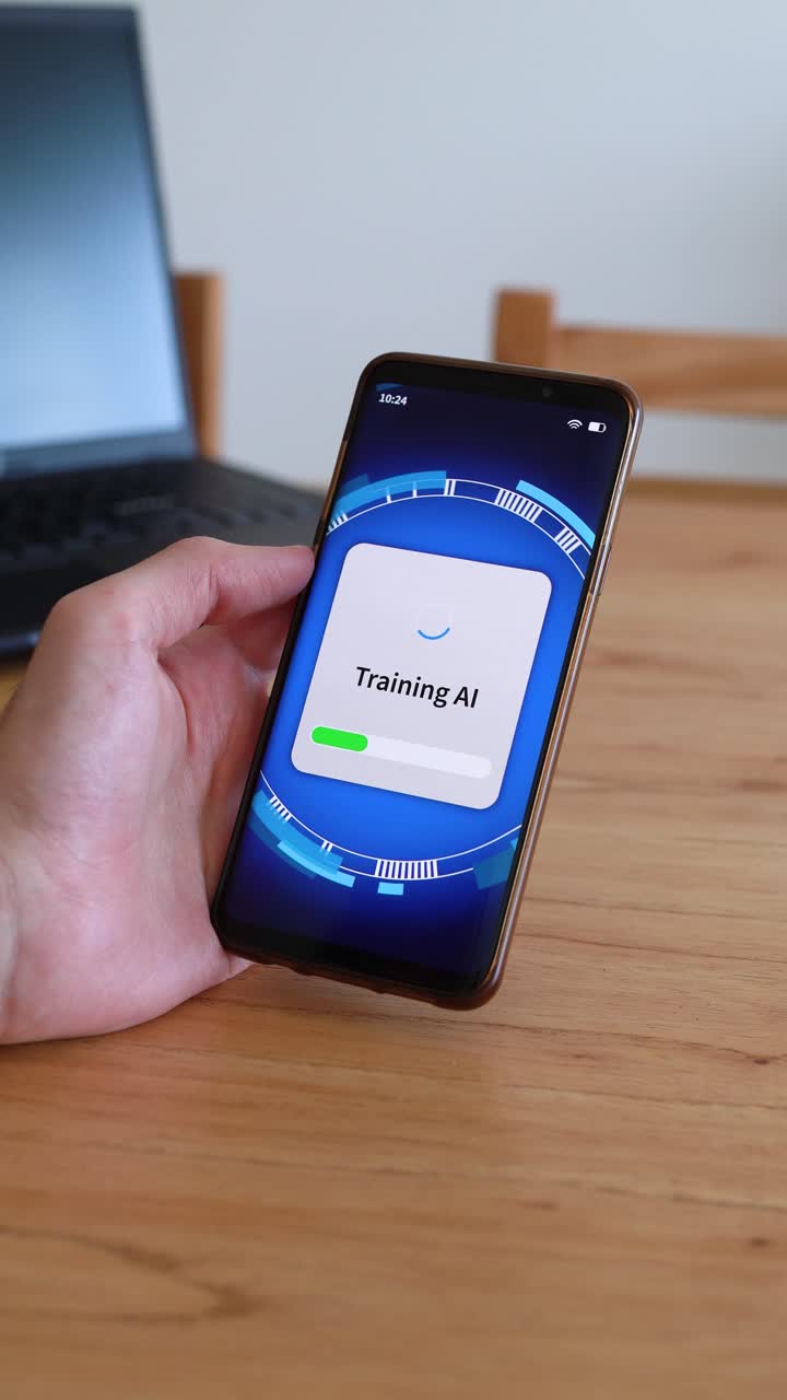 Using your phone to train AI learning software. Vertical shot