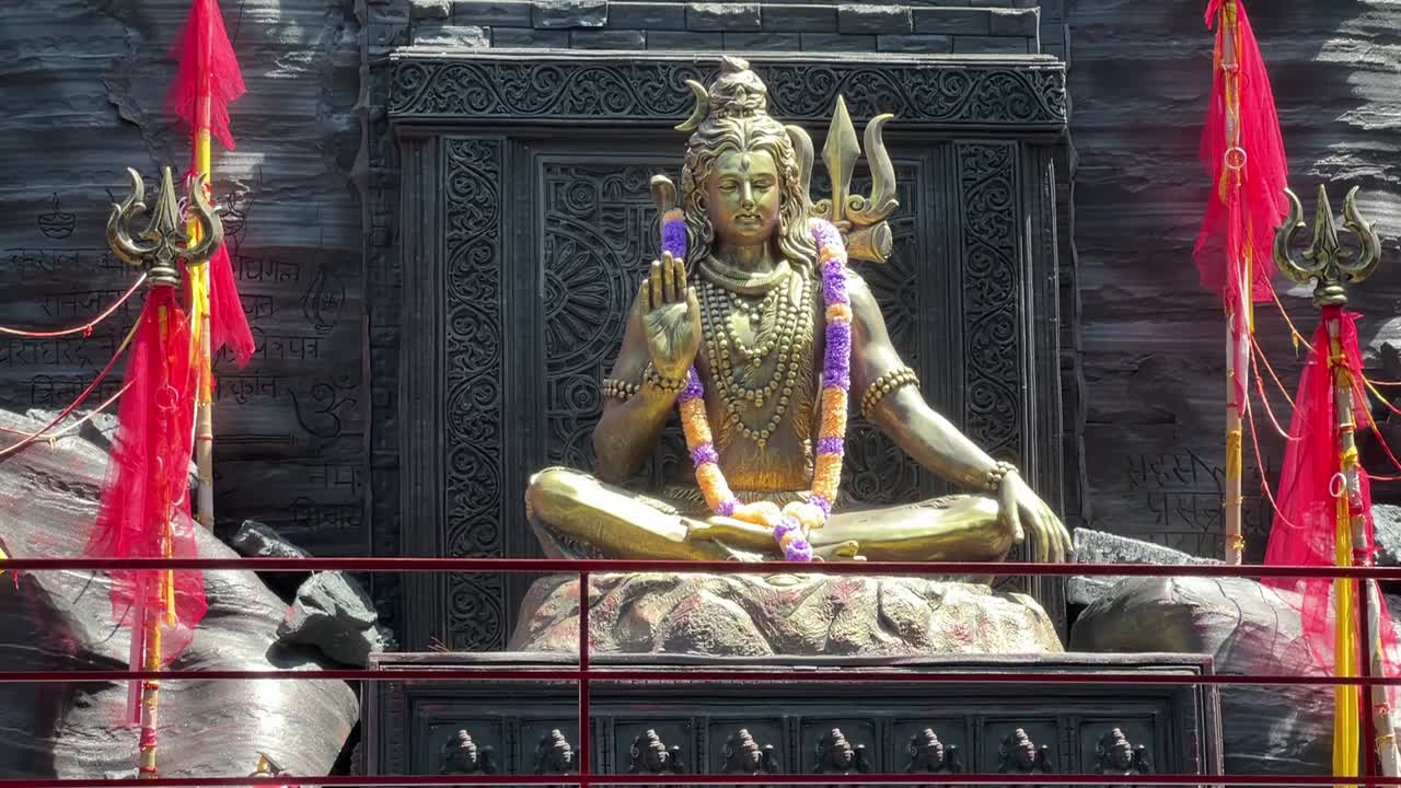 An old Shiva temple made with black stone in Himalaya in India