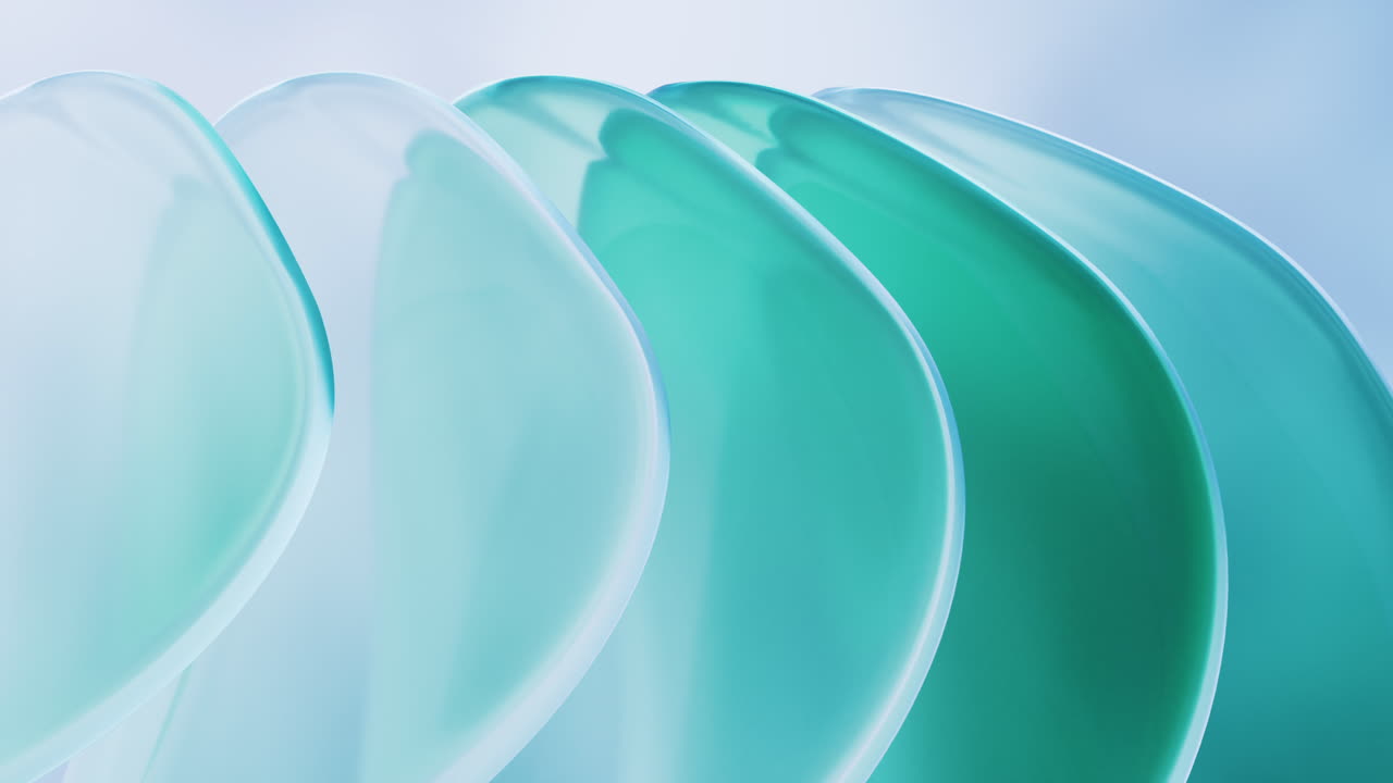 그라디언트 녹색 투명 기하학 배경, 3d 렌더링