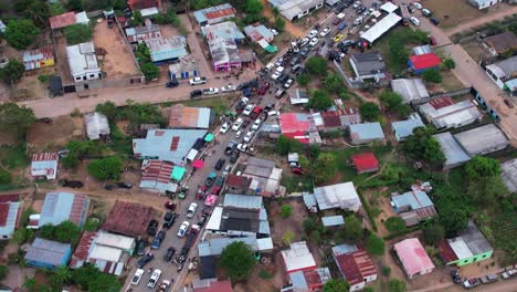 aerial flyover: elorza town in march, apure state, venezuela