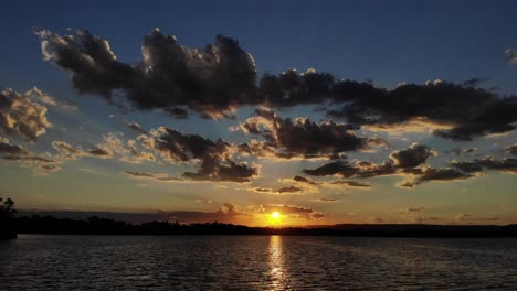 sunset over lake macquarie, new south wales, australia