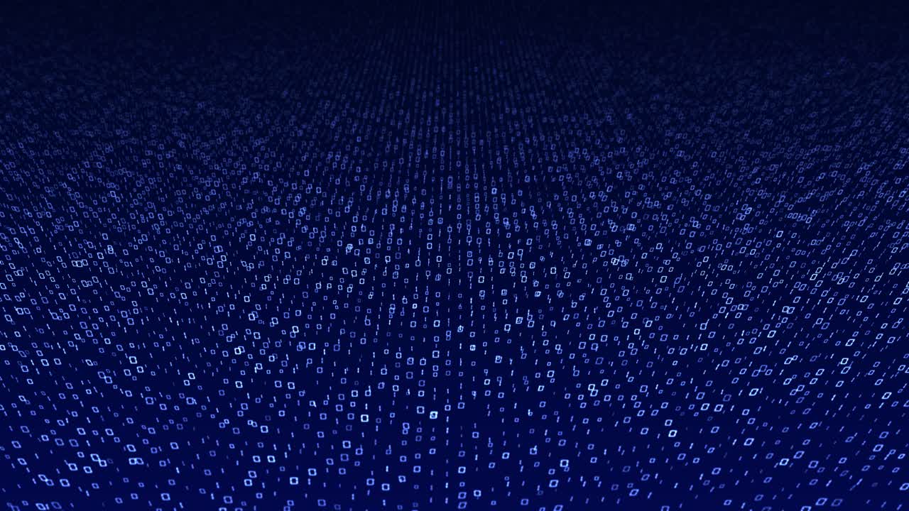 Futuristic Binary Matrix: Animated Digital Landscape of AI and Cyber Security