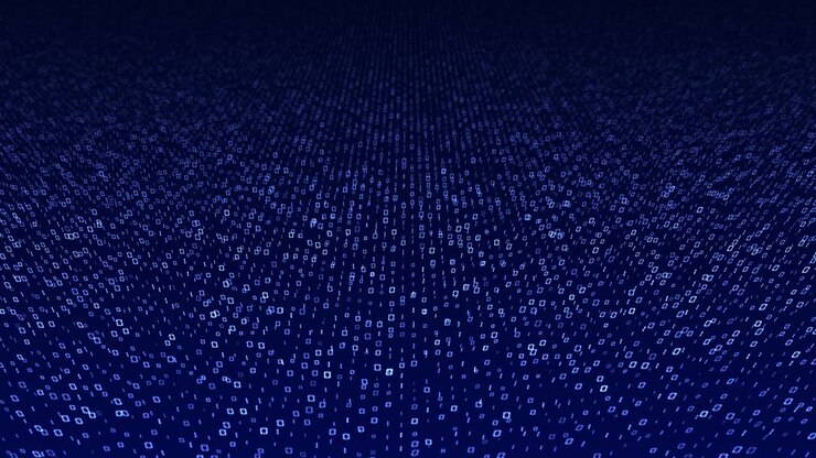Futuristic Binary Matrix: Animated Digital Landscape of AI and Cyber Security