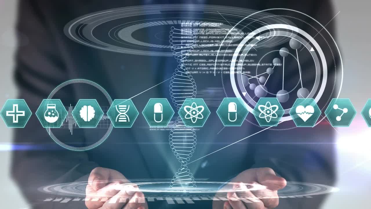 가상 인터페이스를 만지는 사람