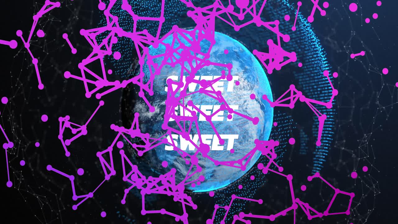 다채로운 학교 아이템 아이콘 네트워크를 통해 빨간 모양의 애니메이션